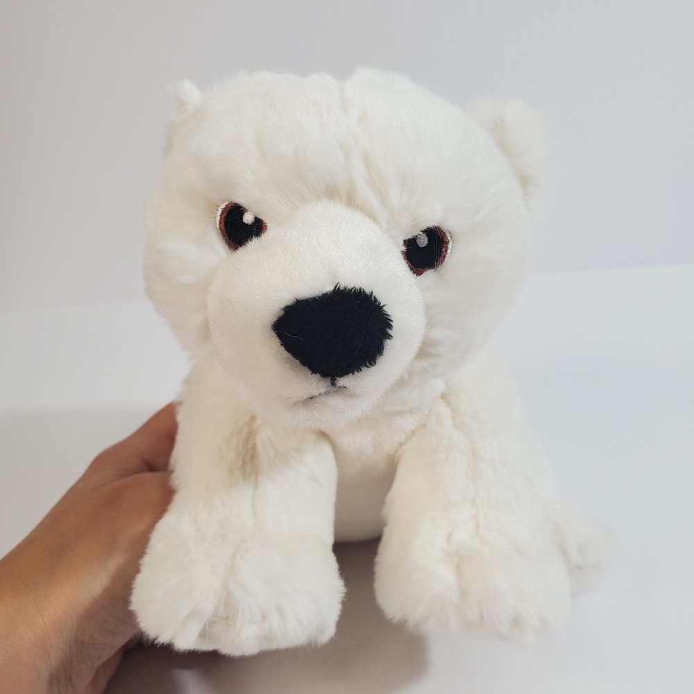 Aurora‎ Eco Nation White Polar Bear Plush 9" Stuffed Animal 2022